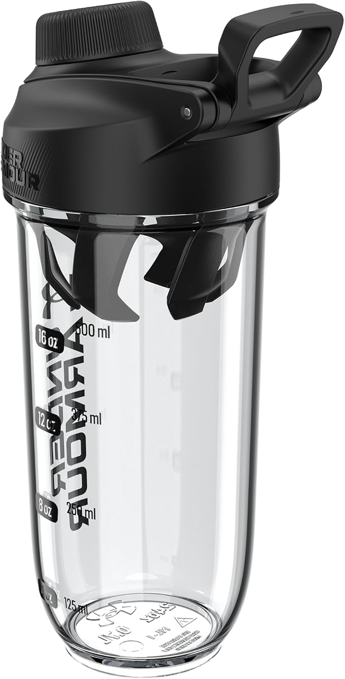 Under Armour UA 24oz Clarity Shaker Bottle Clear/Black OSFA