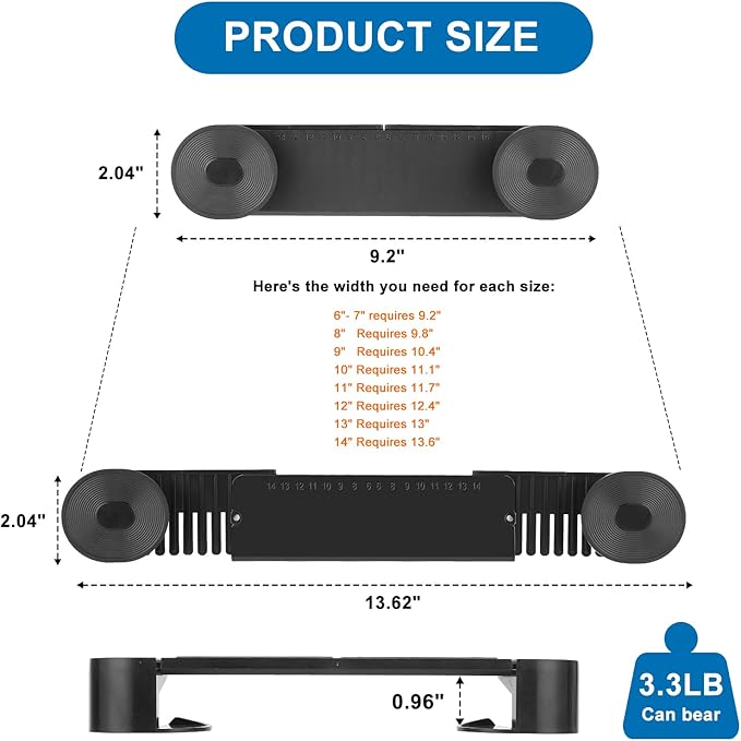 New Upgrade 4 Pack Adjustable Pot Lid Holder, Lid Organizer Fits 6" to 14" Lids