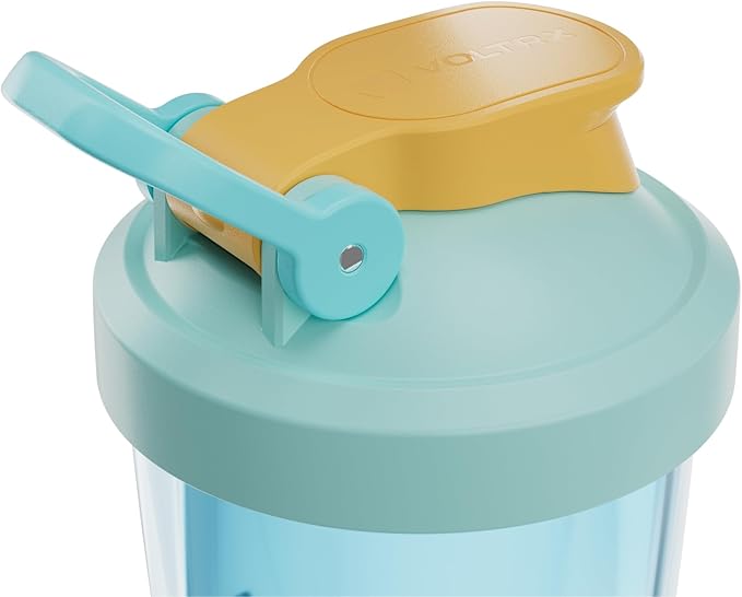 VOLTRX VortexBoost Electric Shaker Bottle, USB C Rechargeable Protein Shake Mixer, Shaker Cups for Protein Shakes and Meal Replacement Shakes, BPA-Free, Made with Tritan, Aurora Teal, 24oz