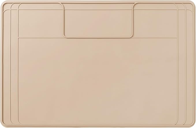 The Original Under Sink Mat - Silicone Waterproof mat, Trimmable, Easy to Clean, Kitchen cabinet liner, Under sink protector mats, Drip Tray with Lip - 34" x 22" or smaller - Beige