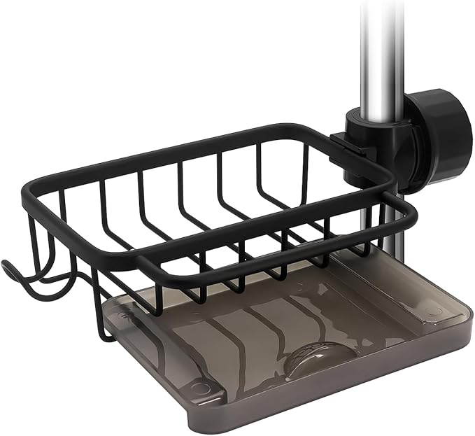 Kitchen Sink Faucet Organizer, Over Faucet Sink Rack Organizer, Kitchen Sponge Holder for Sink, Kitchen Sink Faucet Storage Rack, Multifunction Sink Caddy