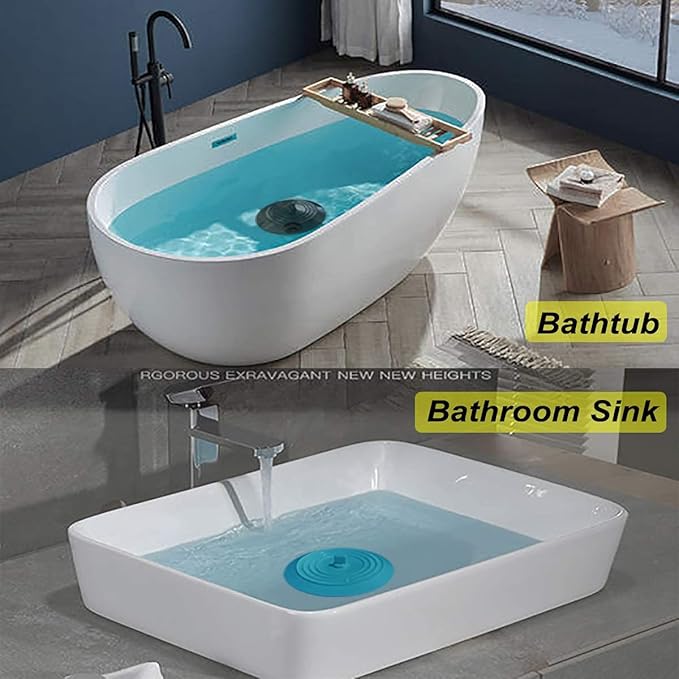 Seatery 2PCS Kitchen Sink Stoppers, Universal Drain Plug, 6.0 Inch Silicone Sink Drain Stopper, Sink Drain Cover, Sink Drain Plug, Sink Water Stopper, Bathtub Stopper