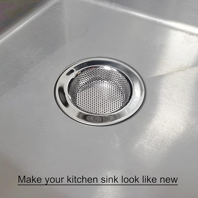 Seatery 4-Piece Kitchen Sink Strainers - 4.5 Inch Stainless Steel Sink Drain Filter with Food Scraps Catcher