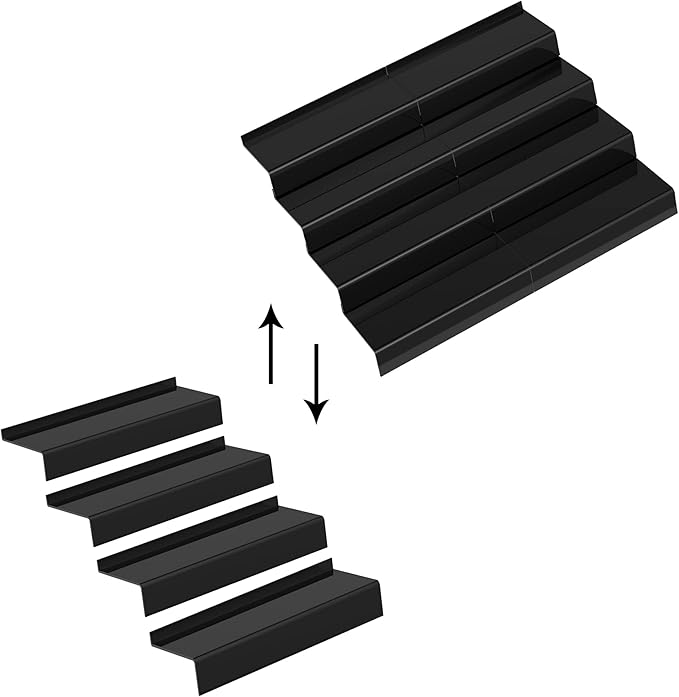 Sezanrpt Adjustable Acrylic Spice Drawer Organizer Rack, Spice Drawer Organizer Shelf Expandable From 8 Inch to 16 Inch, Acrylic Drawer Organizer for Seasoning Jars
