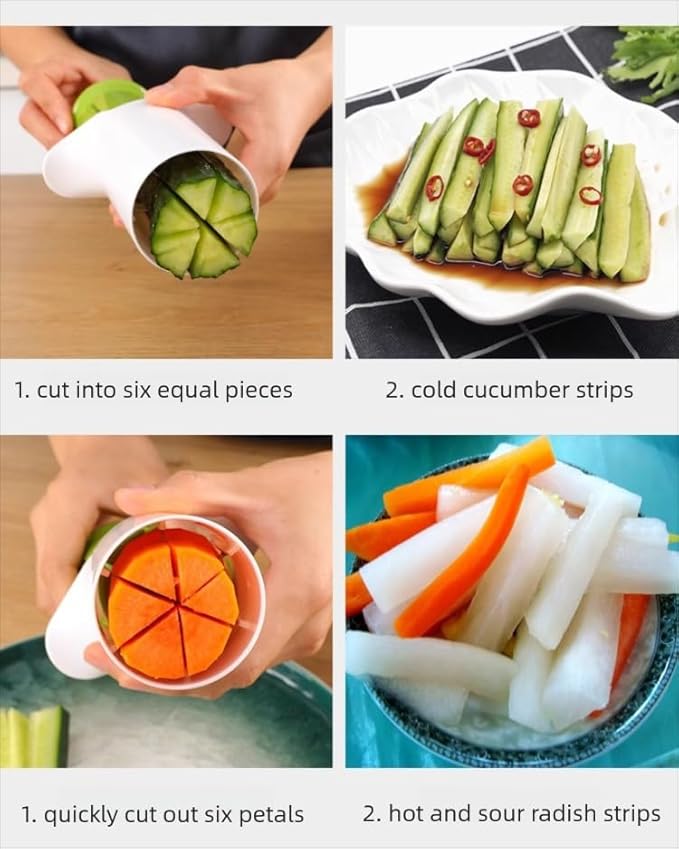 Grape Cutter, Carrot Slicer, Tomato Cutter & Cucumber Slicer in One, Multi Purpose Fruit & Vegetable Cutter,Perfect for Healthy Snacks and Baby Food