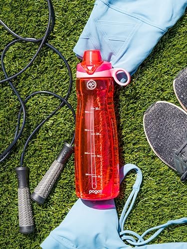 Pogo BPA-Free Plastic Water Bottle with Chug Lid, Pink, 40 oz. - Image 2