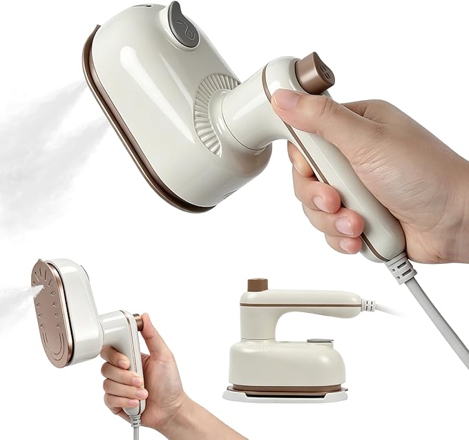 Travel Steamer Mini Iron for Clothes, 2 in1 Portable Handheld Iron for Clothes - 10s Fast Heat-up Travel Small Size Foldable Wrinkle Remover for Home, Dorm, College