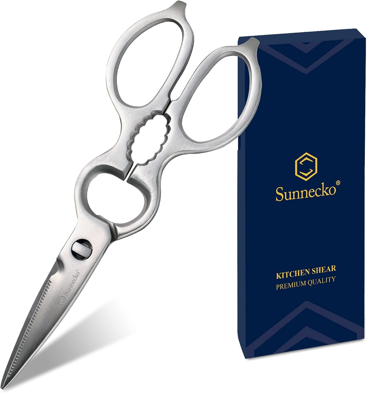 Heavy Duty Kitchen Scissors - Stainless Steel Kitchen Shears, Ultra Sharp Micro Serrated Poultry Shears, Cooking Scissors for Meat, Dishwasher Safe