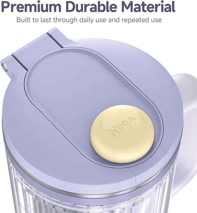 Replacement Leakproof Lid and sealing rings Compatible with Ninja BlendBOSS Personal Blender 26oz Personal Smoothie Tumbler (Lavender Lemonade)