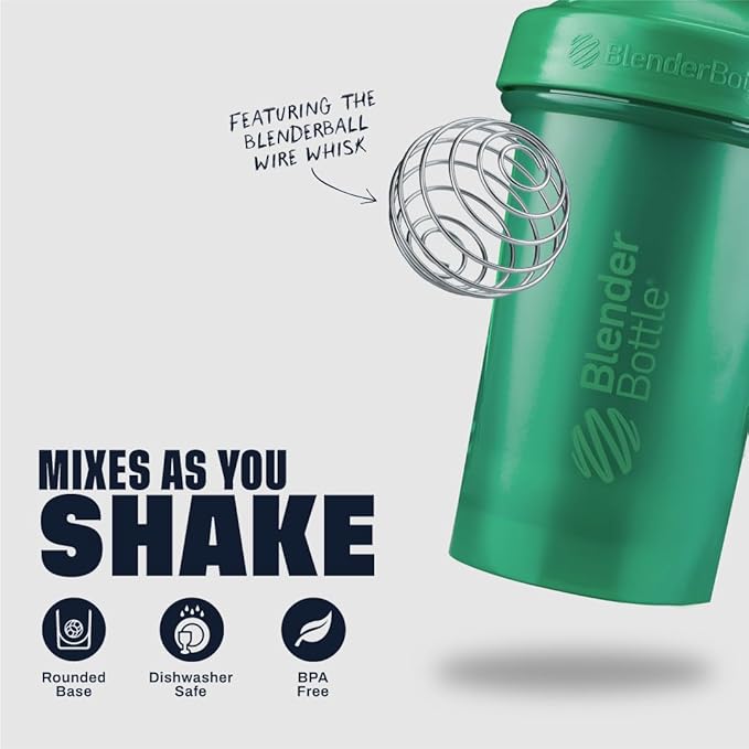 BlenderBottle Classic V2 Shaker Bottle Perfect for Protein Shakes and Pre Workout, 28-Ounce, Emerald Green