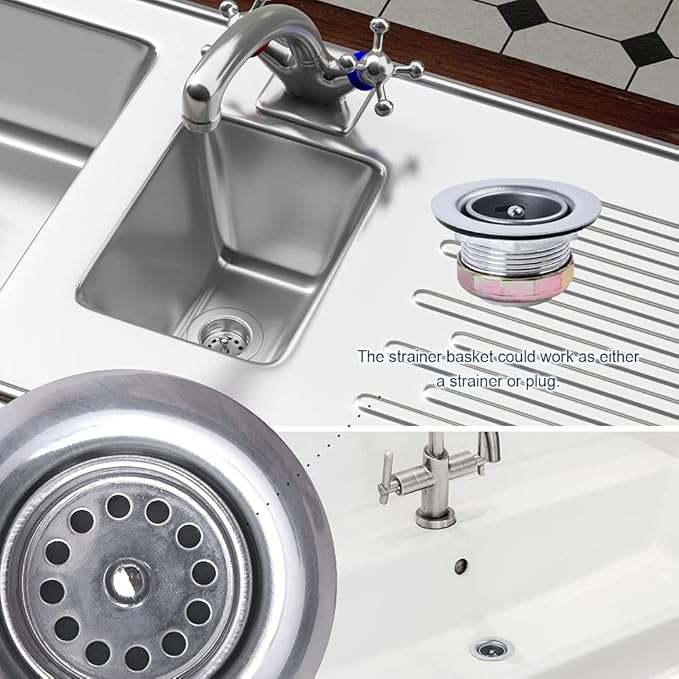 Junior Duo Bar/Pre Sink Stainless Steel Strainer Assembly W/Basket Strainer