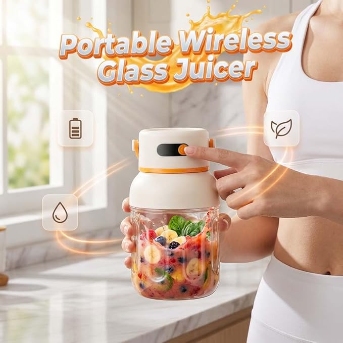 Portable Electric Juicer Cup with Zero Cord Hassle, 2026 New Digital Display Portable Wireless Juicer Cup, Extra Large Capacity with 2-In-1 Dual Lid for Office Gym Travel (35 Fl OZ)