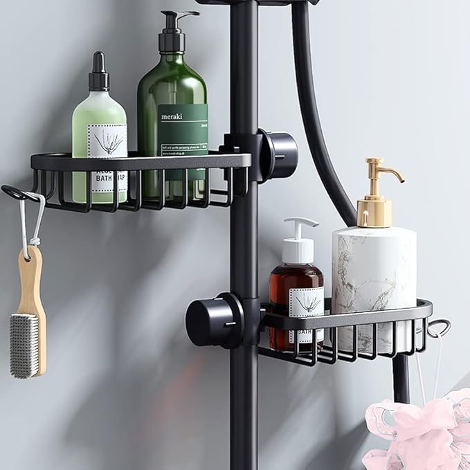 Faucet Sponge Holder Kitchen Sink Caddy Organizer Over Faucet Hanging Drain Rack (Normal, Black)