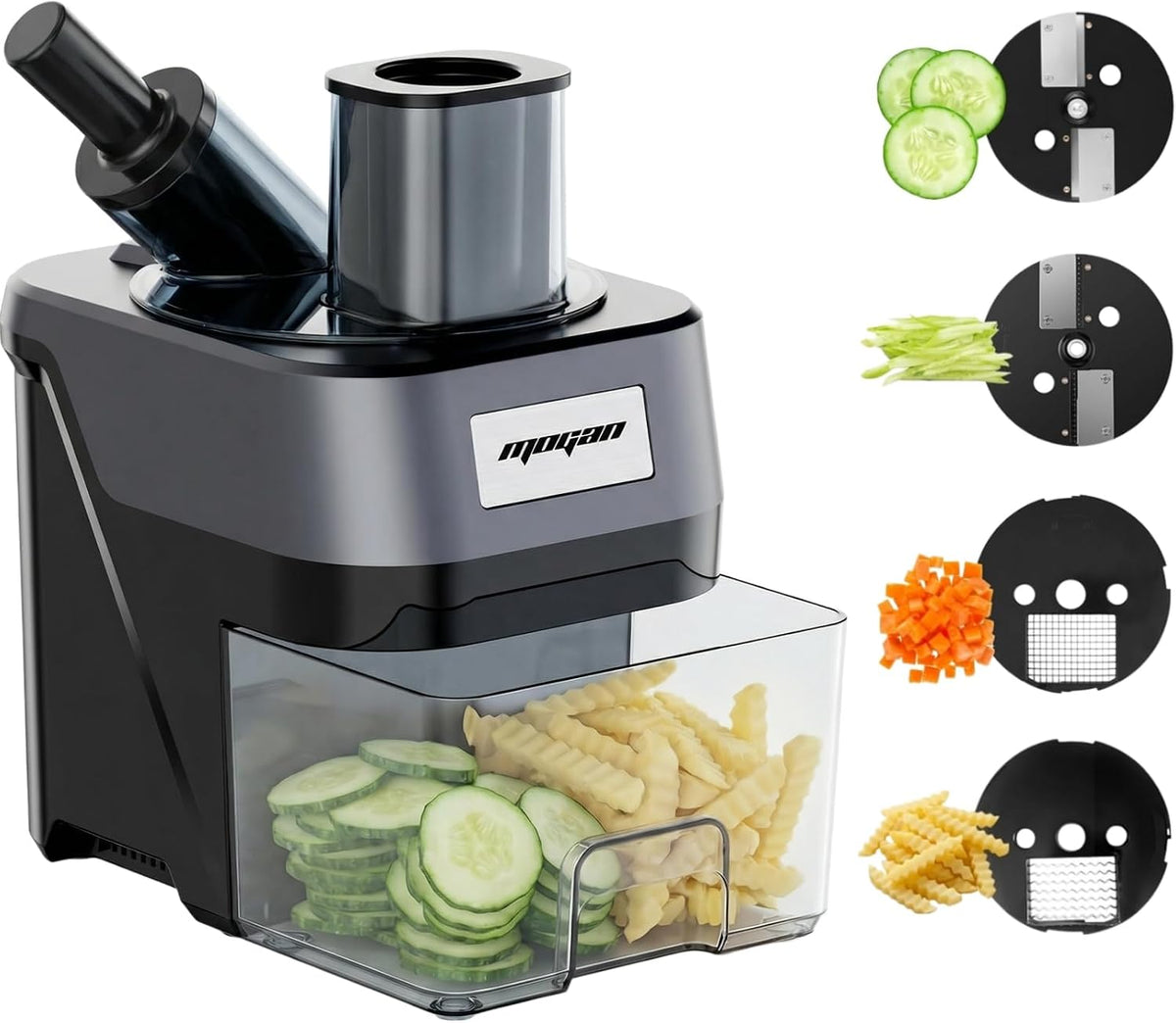 4 in 1 Electric Vegetable Cutter, Commercial Vegetable Dicer Slicer
