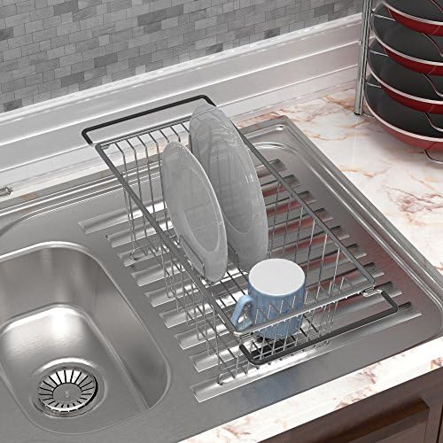 Stainless Over Sink Counter Top Dish Drainer Drying Rack