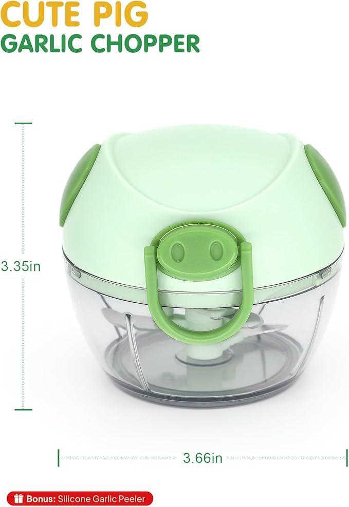 Multifunctional Vegetable Chopper & Manual Food Processor - Kitchen Gadgets with Food Chopper Container for Onion, Garlic, Veggies, Fruits, Nuts, Herbs
