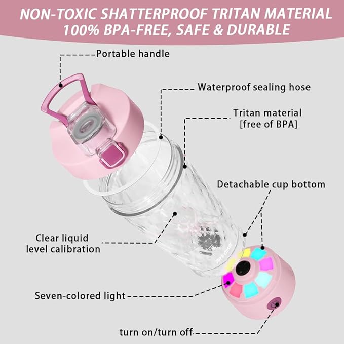 PROCHAIN Electric Protein Shaker Bottle, Protein Shakes Mixer, Portable Pre Workout Self Mixing Cup, Made with BPA-Free Tritan, 22oz