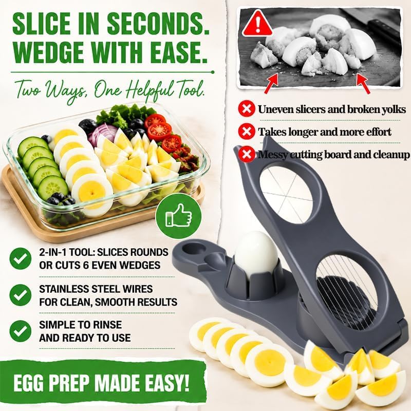 NOVANO 2 in 1 Egg Slicer for Hard Boiled Eggs - Image 5