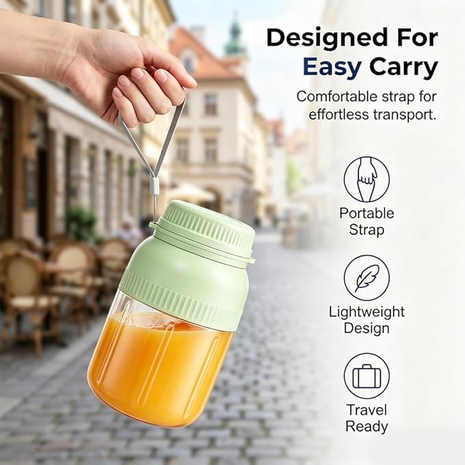 Wireless Juicer Cup, 2026 New 1300ml/44oz Portable Personal Blender, Portable Blender Dual Lid Compact Travel Drinking Cup with Leakproof Handle for Office Outdoor (Green)