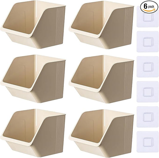 6-Pack Small Beige Storage Baskets