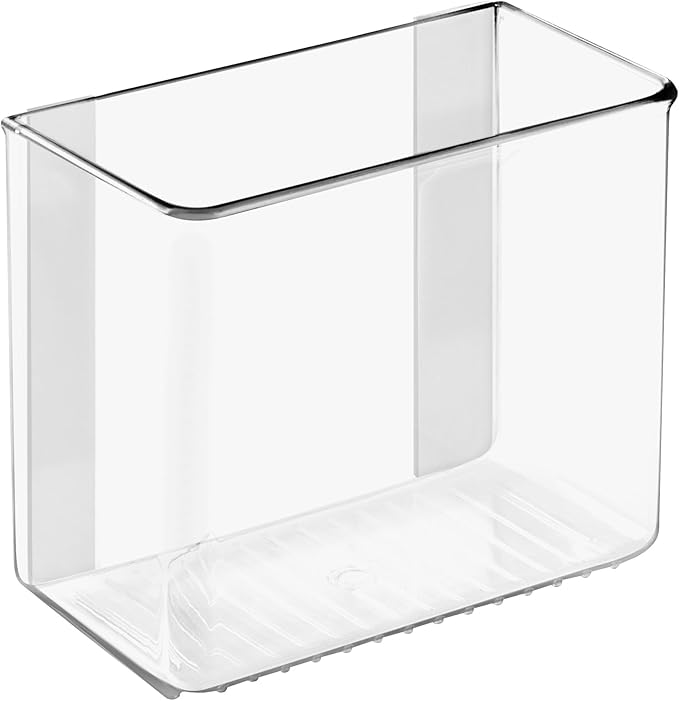 iDesign Adhesive Organizer Bin - Damage-Free Hanging for Kitchen, Bathroom, or Office - Set of 4 - Clear