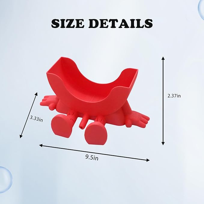 Cute Hanging Sponge Holder,Smiley Face Sponge Holder with Drainage Keeps Your Sponge Dry & Smiling,For Scrub Daddy Holder,Spac-Saving & Quick Drying Sponge Storage Organizer (red)