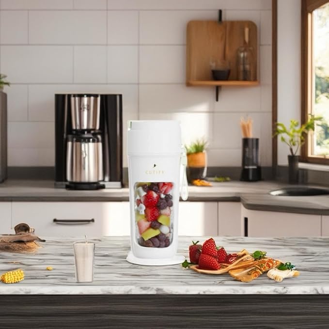 Portable Wireless Blender for Shakes and Smoothies - 340 mL capacity Built-in Spill Proof Cup