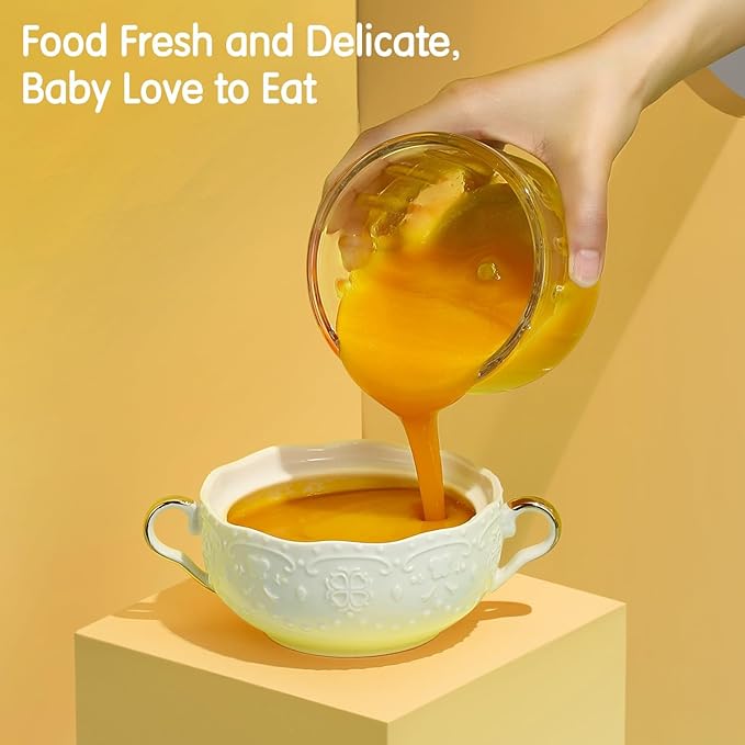 Baby Food Maker - Mini, White; Baby Food Processor for Fresh & Nutritious Meals; Blends Fruits, Veggies, Meats; Easy to Use & Clean; BPA-Free, Dishwasher Safe