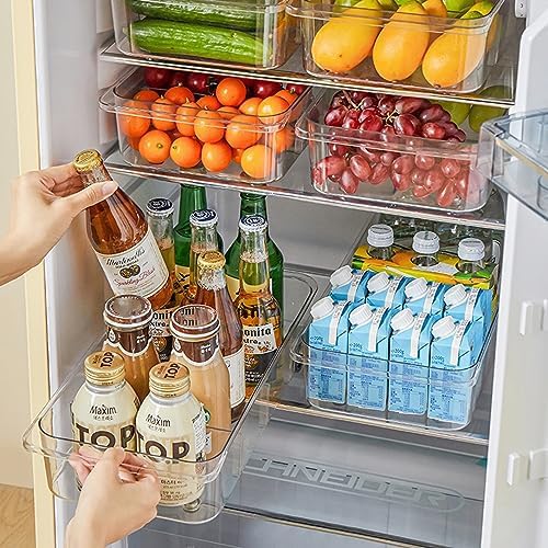 2Pack Roll Out Fridge Caddy Bins Pull Out Drawer with Wheels Refrigerator