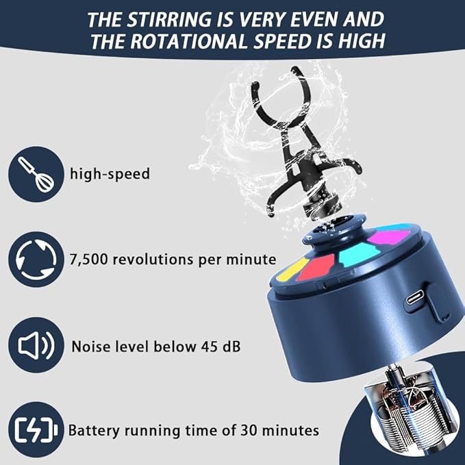 PROCHAIN Electric Protein Shaker Bottle, Protein Shakes Mixer, Portable Pre Workout Self Mixing Cup, Made with BPA-Free Tritan, 22oz