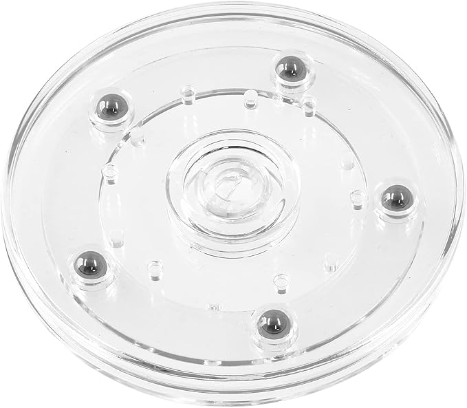 Piutouyar 4 Pcs Plastic Turntable Bearings Hardware, 4 Inch / 100mm Plastic Acrylic Clear Turntable Organizer for Kitchen Spice Rack Table Cake