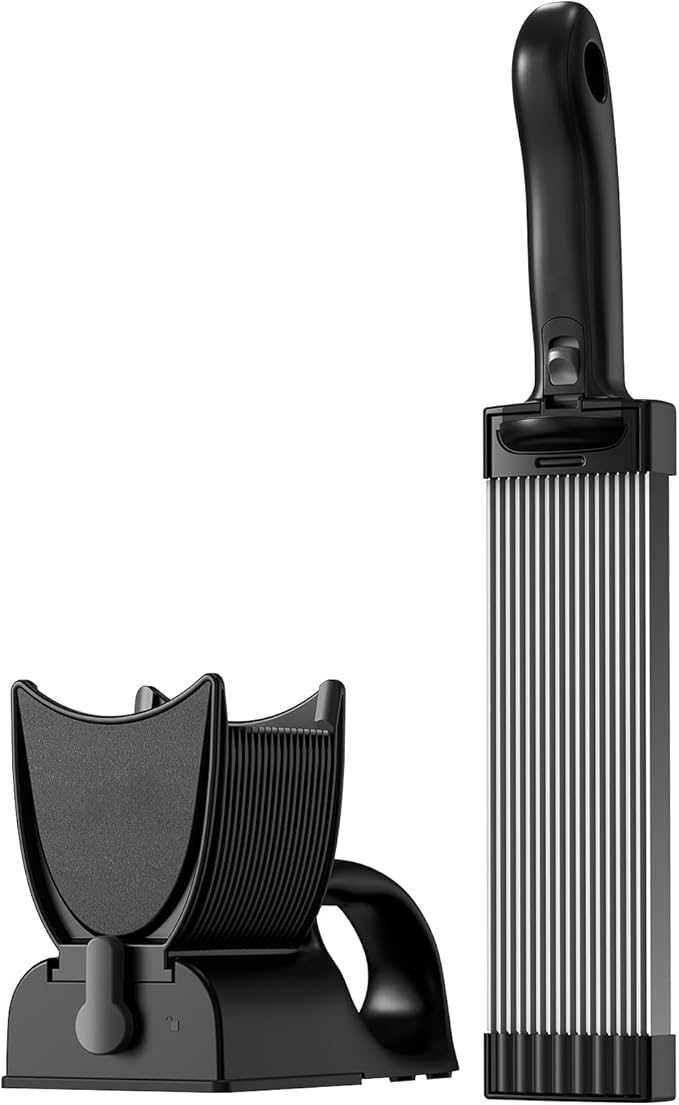 Manual Meat Slicer for Fresh Raw Meat (with Steady Grip), Meal Prep, Adjustable Thickness 2mm or 4mm, 17 Blades get 18 Meat Slices, Meat Cleavers can be Sliced, Striped, Diced -Black