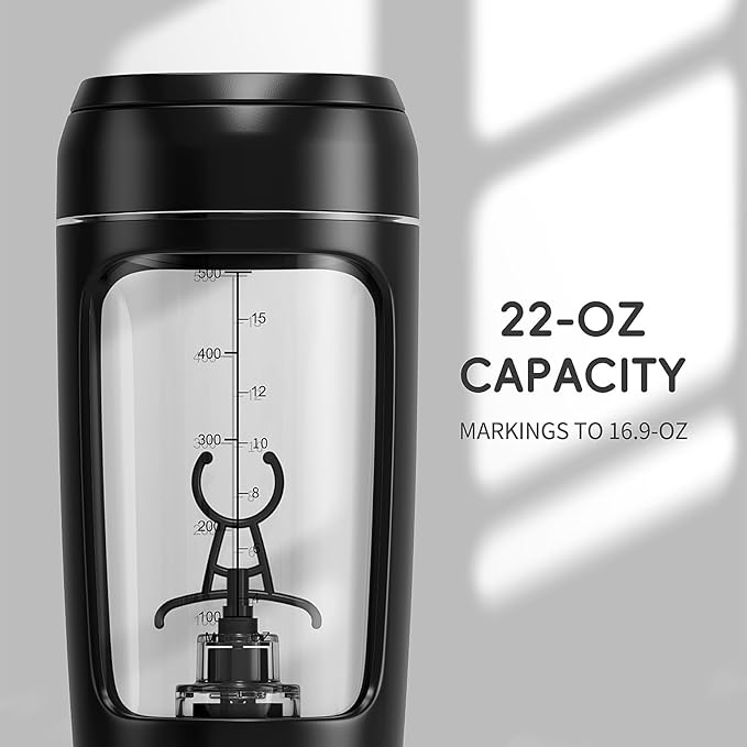 PROCHAIN Electric Protein Shaker Bottle, Shaker Cups for Protein Shakes, Portable Mixer Cup for Sports Nutrition, BPA-Free Tritan, 22oz