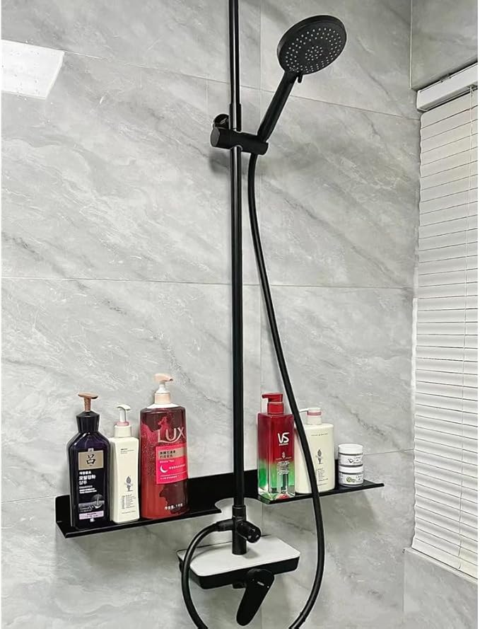 ROYALITA 17 Inch Acrylic Bathroom Shelf Organizer Over The Faucet, Over The Sink Shelves Bathroom Rack Over Faucet Countertop Organizer Kitchen Above Sinks Drain Shelf