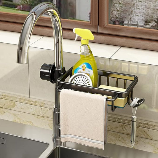 Faucet Sponge Holder Kitchen Sink Caddy Organizer Over Faucet Hanging Faucet