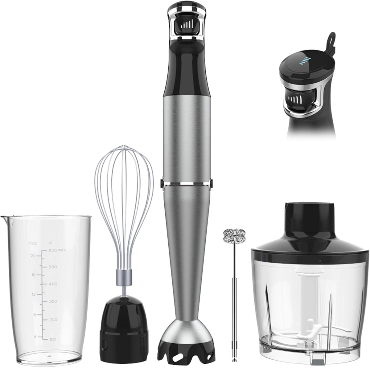 Immersion Blender Handheld Corded, 1100W 5 in 1 Hand Blender Set