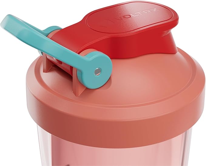 VOLTRX VortexBoost Electric Shaker Bottle, USB C Rechargeable Protein Shake Mixer, Shaker Cups for Protein Shakes and Meal Replacement Shakes, BPA-Free, Made with Tritan, Solar Red, 24oz