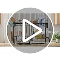 Over The Sink Dish Drying Rack, Adjustable 25.5-33.5 in, 2-Tier, Black