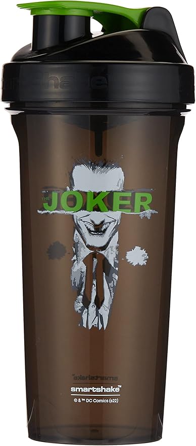 Smartshake Lite Justice League Protein Shaker Bottle 800ml – DC Comics Water Bottle, Leakproof BPA Free Gym Shaker Bottle for Protein Shakes And Protein Powder - Joker Logo