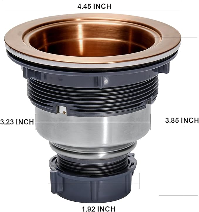 KONE 3/1-2 Inch Sink Drain Assembly Antique Copper Kitchen Sink Drain Kit Copper Stainless Steel Sink Basket Strainer Rubber Stopper, Sealing Lid/Removable Deep Waste Basket for Home, Kitchen