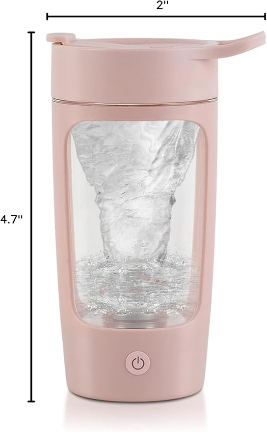 JOTER & LIBEAR Electric Shaker Bottle, Made with Tritan - BPA Free - Portable Mixer Cup/USB Rechargeable Shaker Cups for Protein Shakes and Meal Replacement Shakes, 22 oz (Pink)