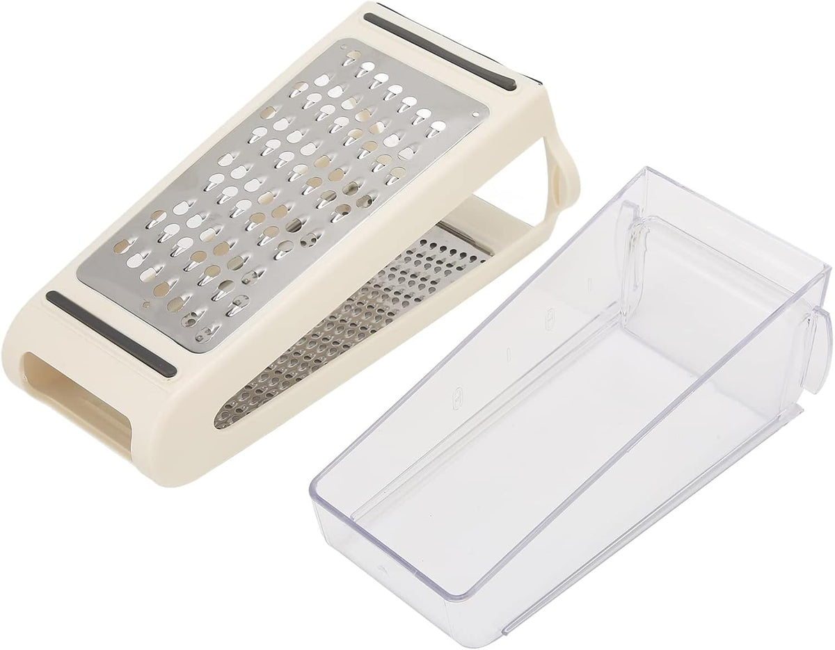 Professional Box Grater, Double Sided, Removable Container, Nutmeg Grater, ABS PS Material, Food Grater for Kitchen, Vegetables, Ginger, Potatoes