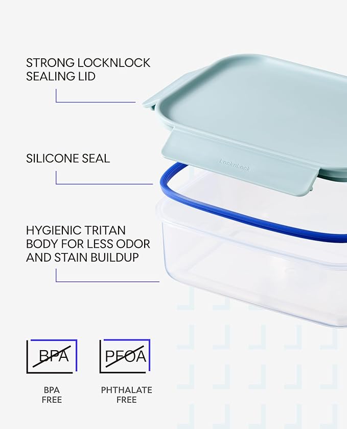 LocknLock Classic-Plus Plastic Food Storage Container | Airtight Plastic Food Storage Containers with Lids | BPA Free Stackable Food Storage for Meal Prep, Leakproof, Freezer & Dishwasher Safe, 420ml