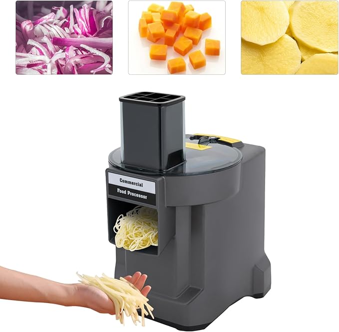3 in 1 Commercial Vegetable Chopper, 200W Multifunctional Automatic Dicer Slicer Shredder Strip Cutter, Food Chopper Electric with Overheating Protection for Veggies & Fruits