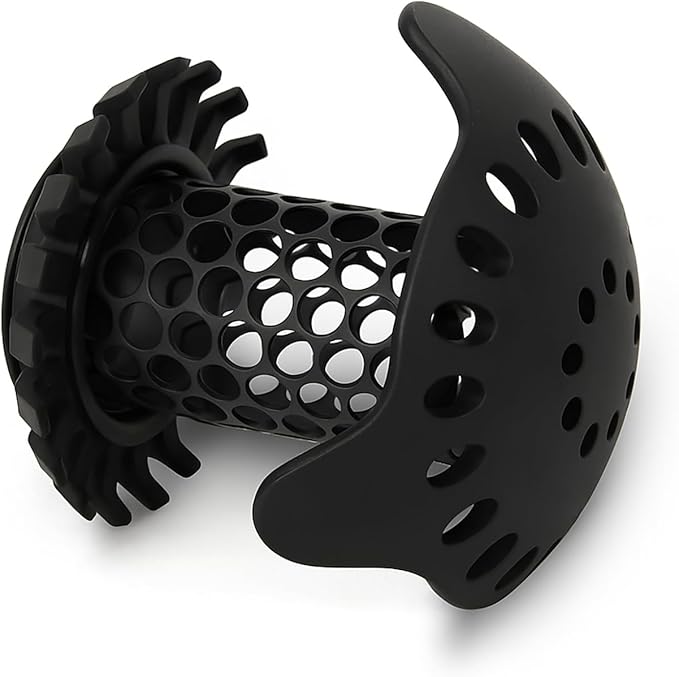SinkShroom Ultra Bathroom Sink Drain Protector, Stainless Steel, Matte Black, Hair Catcher with Multiple Drain Adapters