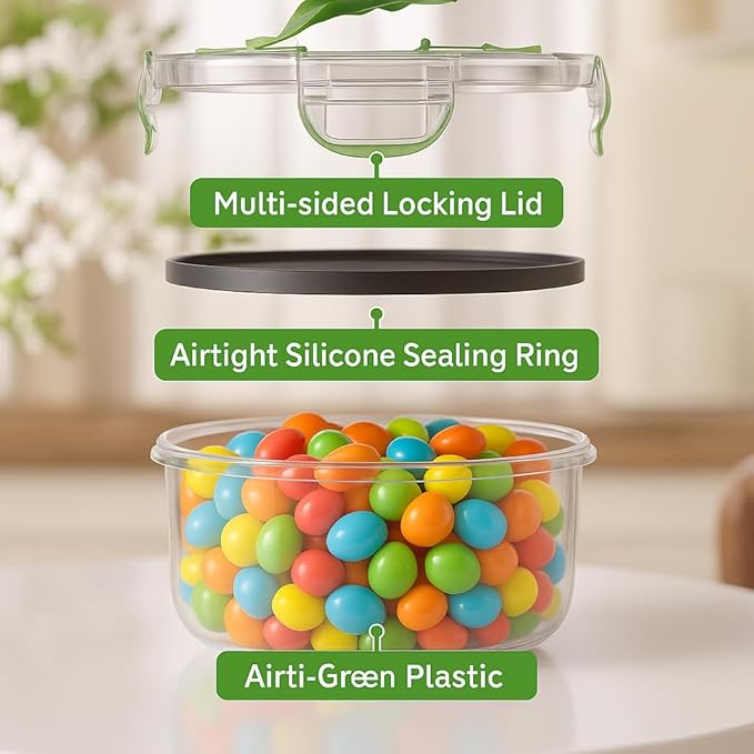 RockBerry 66 Pcs Large Food Storage Containers with Lids Airtight-Total 19075ML (33Containers,33Lids) Stackable Kitchen Bowls Set, 2500ML to Small Box-BPA Free Leak proof Plastic Boxes-Microwave safe