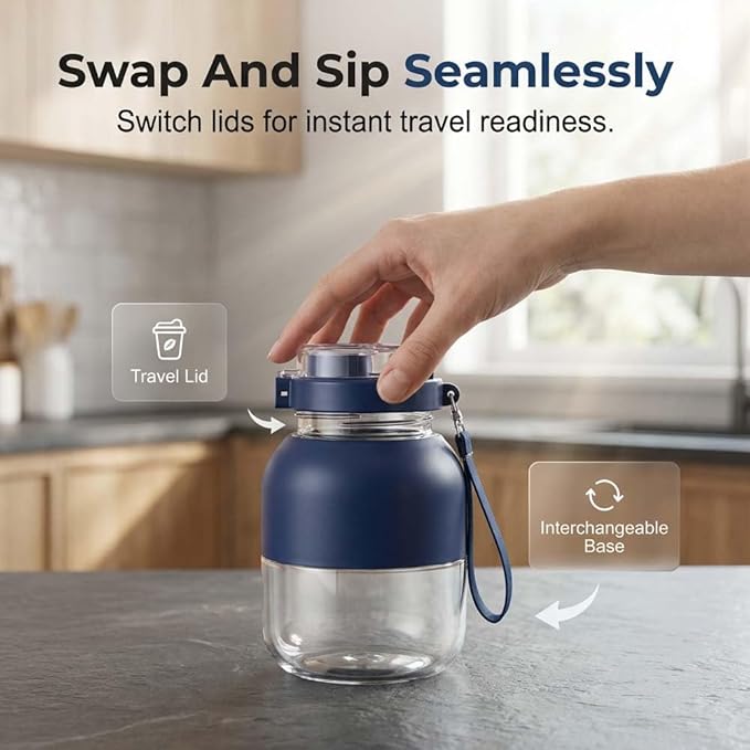 Portable Wireless Juicer Cup, 2026 New Personal Blender, Portable Juice Blender for Outdoor Use, Rechargeable Mini Blending for Travel, Fruit Juicer Cup for Office Workers (1)