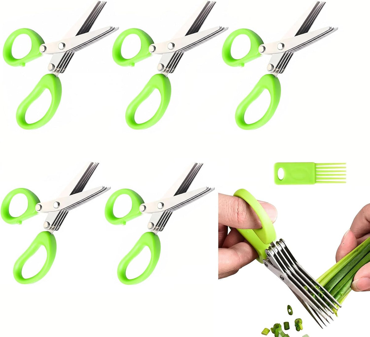 Herb Scissors Set, Multipurpose Cutting Shears for Kitchen, 5 PCS