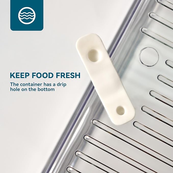 Luckore 4 Piece Refrigerator Organizer Bins, Clear Fridge Organizers and Storage, Stackable with Lids, Food Storage Containers for Fruit, Vegetable, Drinks, Cereals