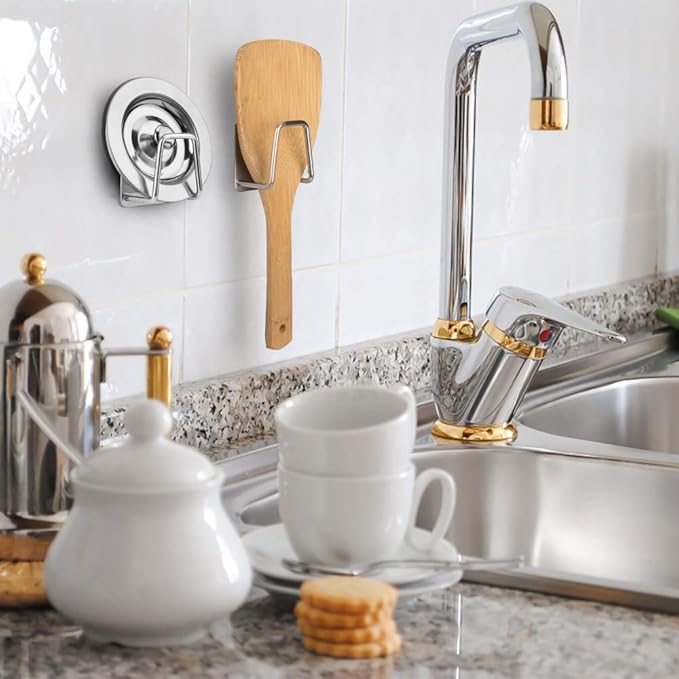 ESINAM 2Pcs Sponge Holders for Kitchen Sink, Strong Adhesive Small Sponge Holder, Premium Rustproof & Waterproof Kitchen Sink Caddy - Minimal Size - SUS304 Stainless Steel